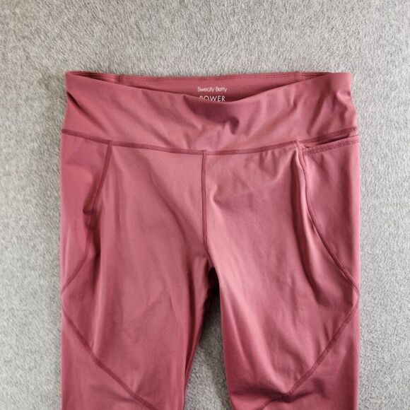 Sweaty Betty Leggings Womens 14 Pink Power 7/8 Length Pockets Drawstring Hi Rise - Picture 2 of 14